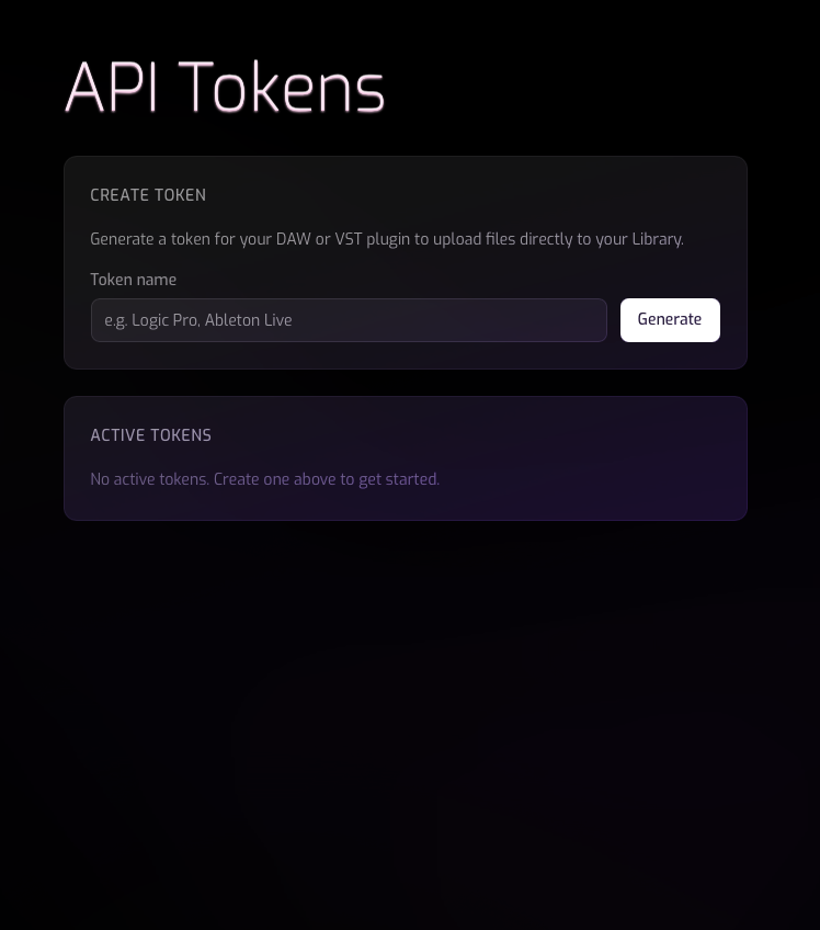 WavePlan API tokens screenshot